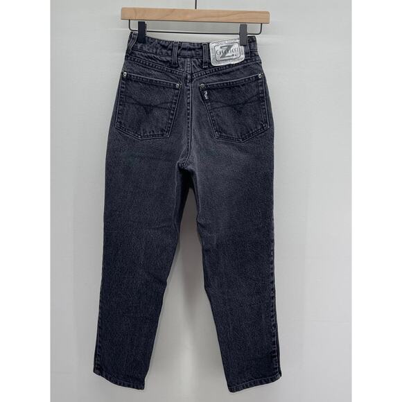 Vintage Z Cavaricci Black Wash Denim High Rise Button Fly Tapered Straight Jeans - Picture 2 of 7